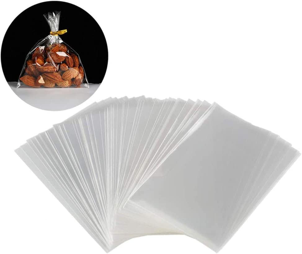 500pcs 5"×7" Clear Flat Open-End Cellophane Bags | Cello Bags, Poly Bags For Bakery, Candle, Soap, Cookie, Candy, Party & Wedding Cellophane Bags By EsseWise