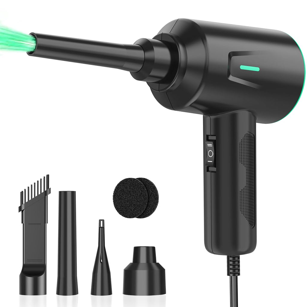 Meudeen Air Duster - Compressed Air - 5.74 oz High Power Cleaning for Computer - PC - 2 Gear Air Blower (Green)