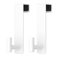 PMMASTO Over The Door Hooks 2-Pack, Rustproof Stainless Steel Door Hanger with Non-Slip Pads for Towels Coats Wreath Bathroom Kitchen Entryway Office (White, Fits 1-3/4" Thick Door-T Shape)