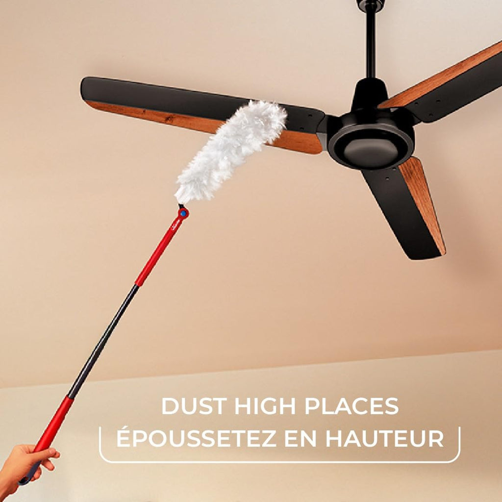 Vileda Duster | Flex & Catch Heavy Duty Dusting Kit with 15 Disposable Duster Refills | Extendable 3 Ft Handle with Secure Hook | Traps 3X More Dust Than Feather Dusters