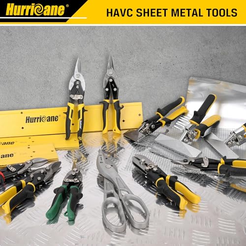 Hurricane 10 Inch Aviation Snips, Straight Cut Metal Shears for Aluminum, Plastic & Thin Gauge Sheet, Regular Sheet Metal Cutter. Ideal for HVAC, Gutter & DIY Projects