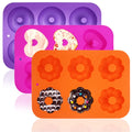 3 Pack Silicone Baking Tray Doughnut Maker Moulds, FineGood Cupcake Tray Silicone Muffin Molds Donut Pan Bagel Making Mould Tray