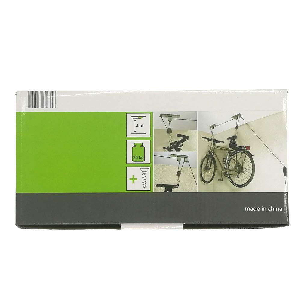 HOSKO Garage Bike Lift - Heavy Duty Ceiling Mountain Bicycle Hook Pulley Rack 100lbs Capacity