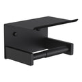 KOKOSIRI Roll Paper Holder Spring Loaded Tissue Paper Holder Bathroom Toilet Roll Holder with Shelf Wall Mounted Stainless Steel Matte Black B2012BK