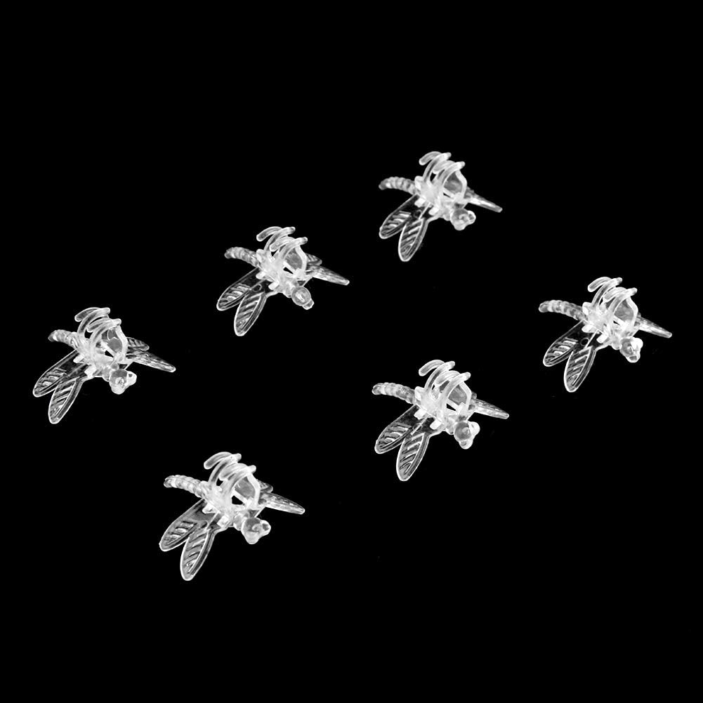 Watris Veiyi 100Pcs Plant Orchid Clips - Garden Plant Support, Dragonfly and Portable Cute Flower Vine Clips (Transparent)