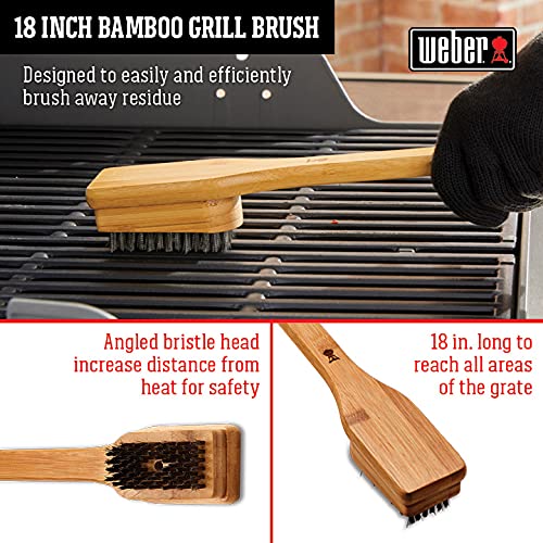 Weber 18in Bamboo Brush for Cleaning BBQ Grill