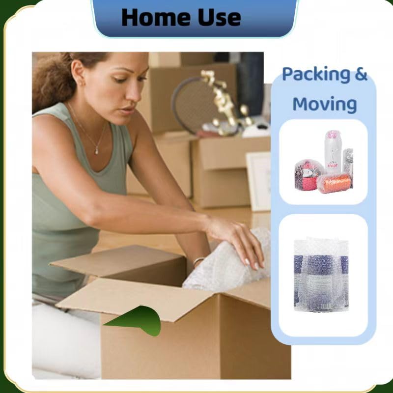 2-Pack Bubble Cushioning Wrap, 10 Inch x 60 Feet Total, Moving Supplies, Small Bubble Cushioning Protective Roll for Moving Shipping Packaging