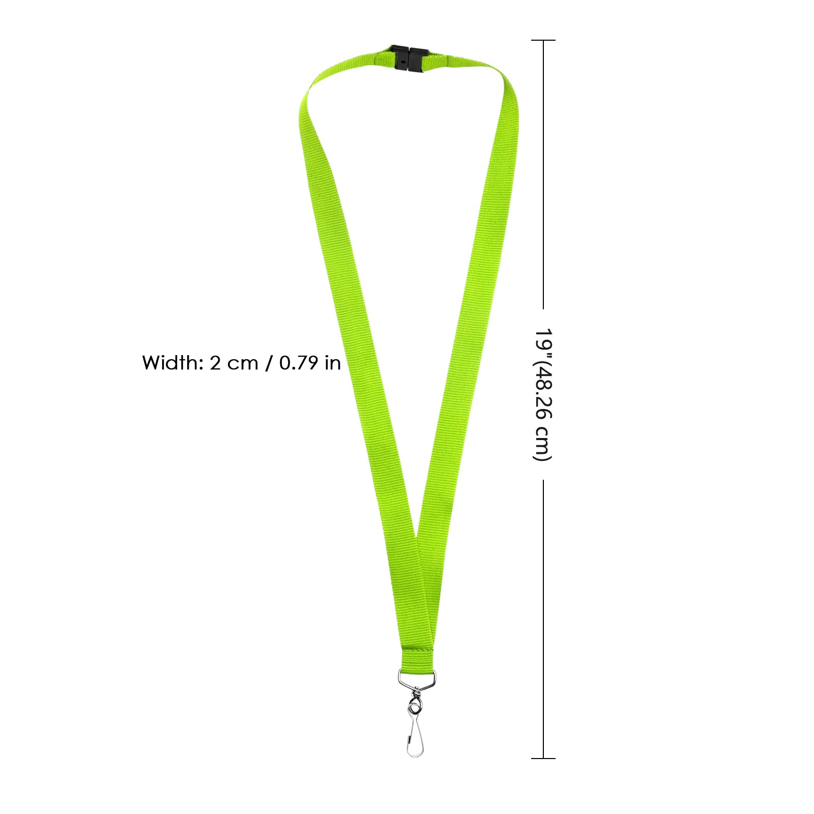 24-Pack Apple Green Breakaway Lanyards, Durable Polyester Neck Straps for ID Cards, Keys, Office, School & Events