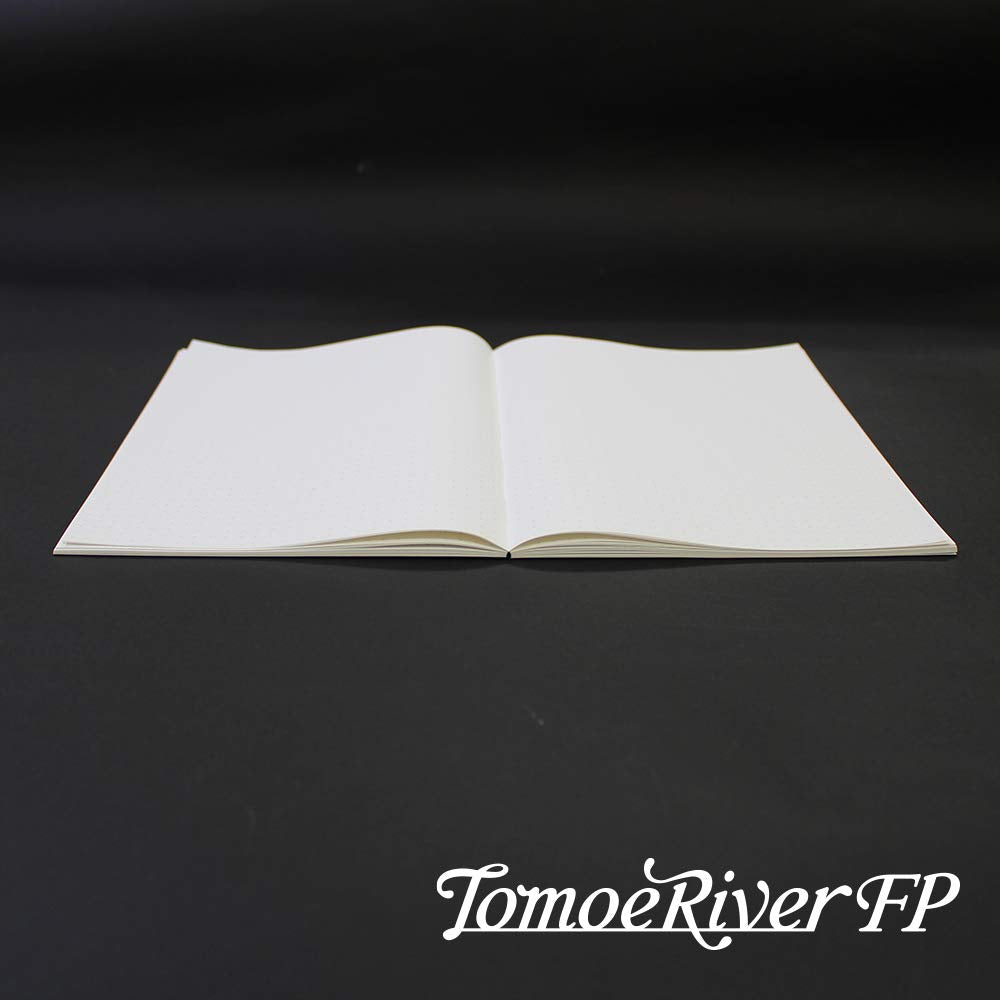 Tomoe River FP (52g/m2) Notebook by SANZEN, 5.85" x 8.27", 160 pages (80-Sheet), Soft Cover, 5mm Dotted, White (SR-A5NB-DW)