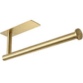 theaoo Gold Paper Towel Holder - Under Cabinet Paper Towel Holder for Kitchen, Adhesive Paper Towel Roll Rack for Bathroom Towel, Wall Mounted Matte Black Paper Towel Rack, SUS304 Stainless Steel