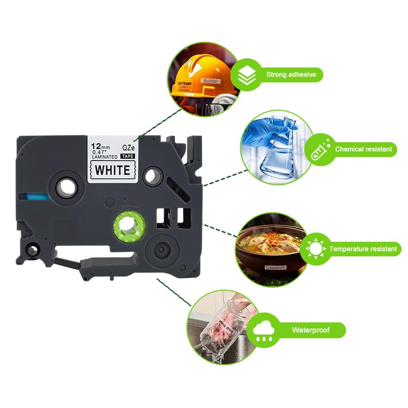 Aomya Tze Tape 12mm 0.47" Label Tape Compatible with Brother Label Maker Tape TZe-231 TZe231 TZ-231 Replacement for Brother P-Touch H110,PT-D210, PTD600, PTD400AD,PT-1290, Black on White,5-Pack…