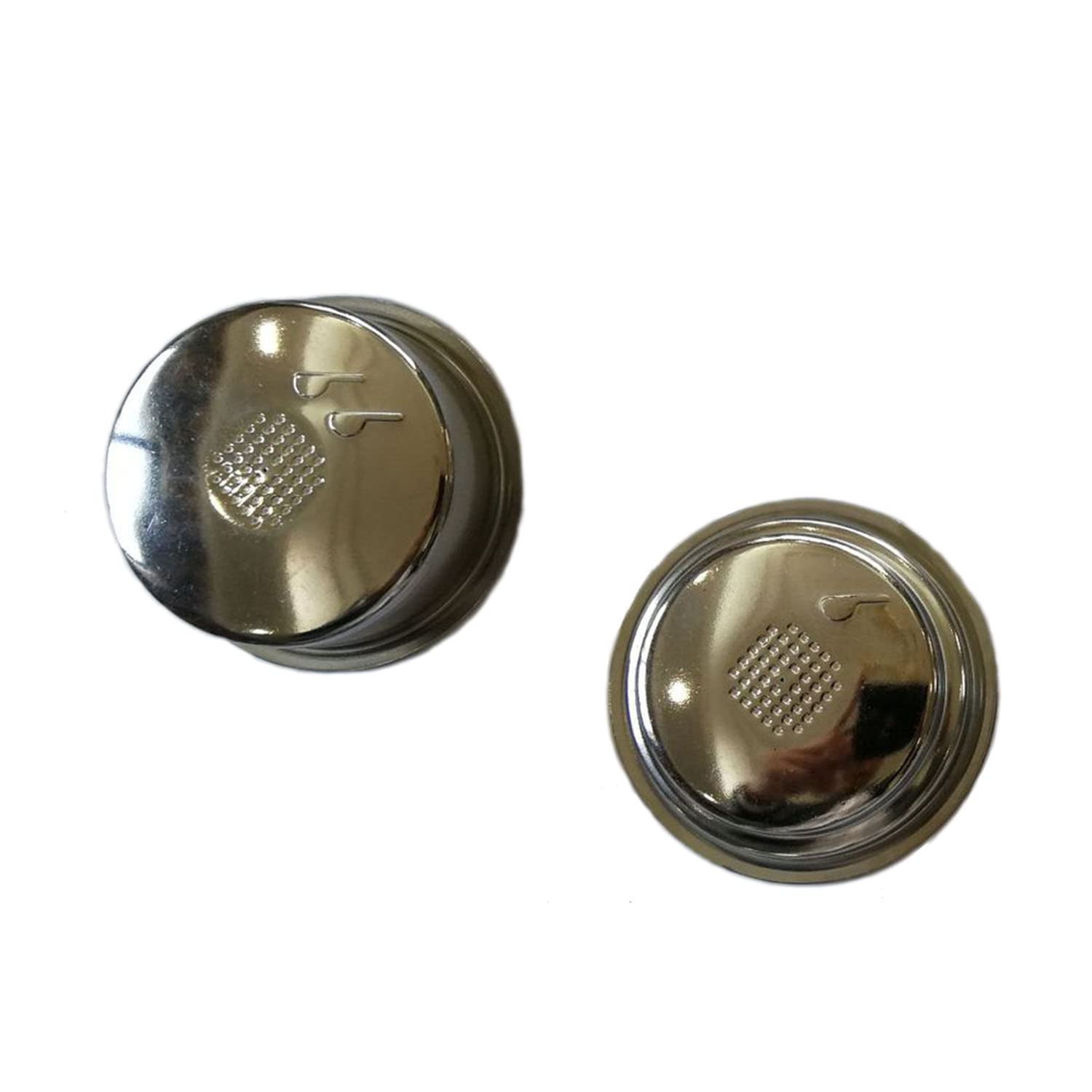 MEISO Single Cup Plus Double Cup 2Pcs Pressurized Espresso Filter Basket 51mm Reusable Stainless Steel Double Wall Replacement Parts for Breville Cafe Roma Model ESP8XL Machine