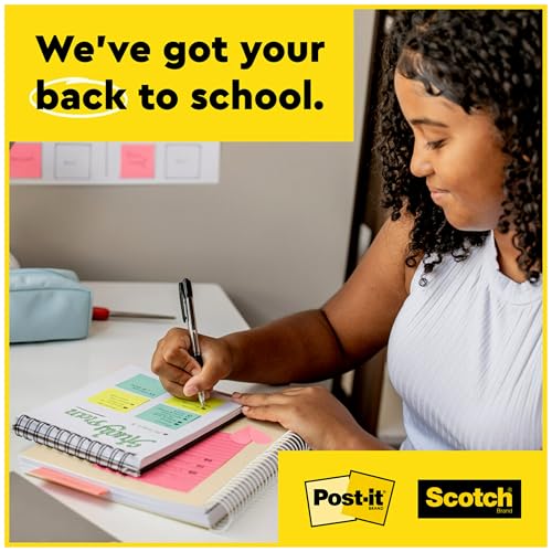 Post-it Super Sticky Notes Value Pack, 24 Pads, Convenient School Bus Carry and Storage Case, 2X The Sticking Power, 3x3 in, Bright Colors (Orange, Pink, Blue, Green, Yellow), Recyclable (654-24SSBUS)