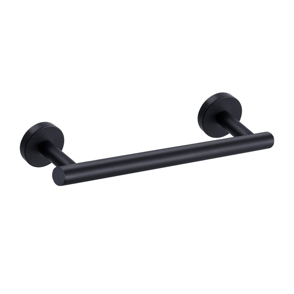 Nolimas Matte Black Bath Hand Towel Bar Single Bars Towel Rack Rod Classic Wall Mounted Stainless Steel Bathroom Towel Bar Toilet Kitchen Towel Shelf Single Layer,12inch