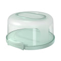 Top Shelf Elements Cake Carrier, Two sided Cake Holder Serves as Five Section Serving Tray, Portable Cake Stand Fits 10 inch Cake, Cake Box Comes With Handle, Stand Holds Pies (Seafoam Green)