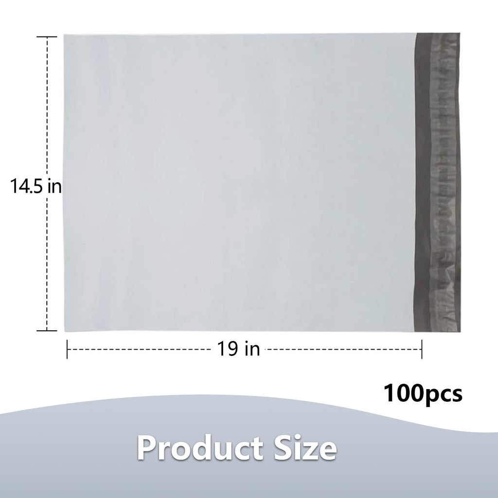 Poly Mailers14.5 x19 100 Pcs, Thickened Mailers, Envelopes Shipping Bags Self Sealing, Waterproof and Tear Proof Mailing Bags for Shipping, Packaging Bags White