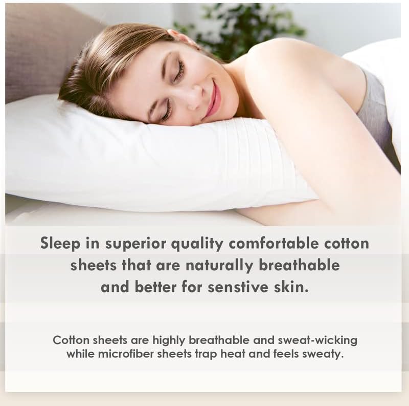 Pizuna Cotton Pillow Cases Queen Size 2 Pack White, 400 Thread Count 100% Long Staple Combed Cotton Sateen Weave Pillowcase with Stylish 10 cm Hem (100% Cotton Queen Pillow Covers White)
