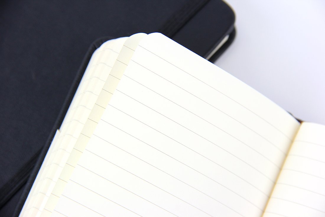 newestor (2-Pack Pocket Notebook 3.5" x 5.5", Small Hardcover Journal with Pen Holder, Inner Pockets, 100gsm Thick Ruled/Lined Paper, Black