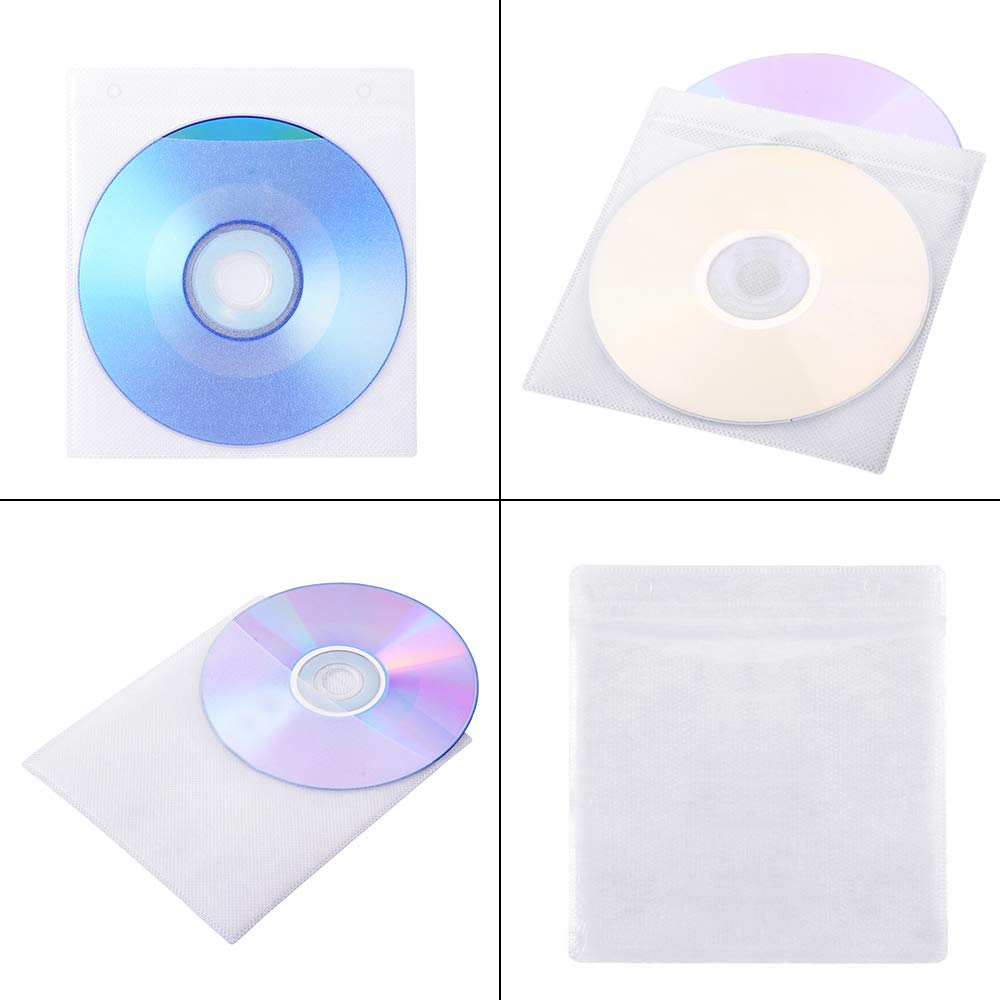600PCS CD DVD Sleeves, FULANDL Premium CD Double-Sided Refill Plastic Sleeve for CD and DVD Storage Binders