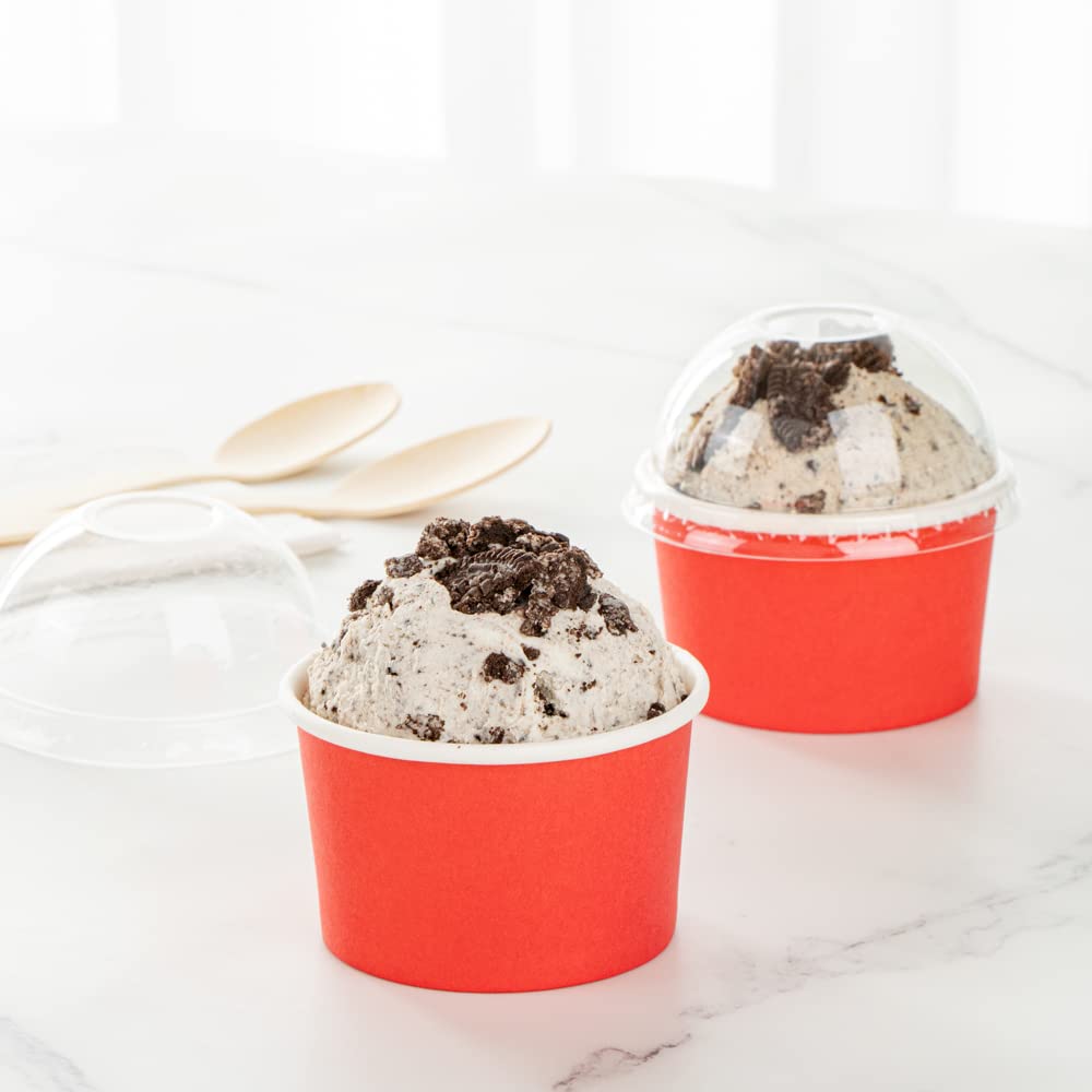 Restaurantware Red 50 Count to Go Cup Disposable 3 x 3 x 1.8 Inches Paper Mini Cup Grease-Resistant Cup Recyclable Durable Design