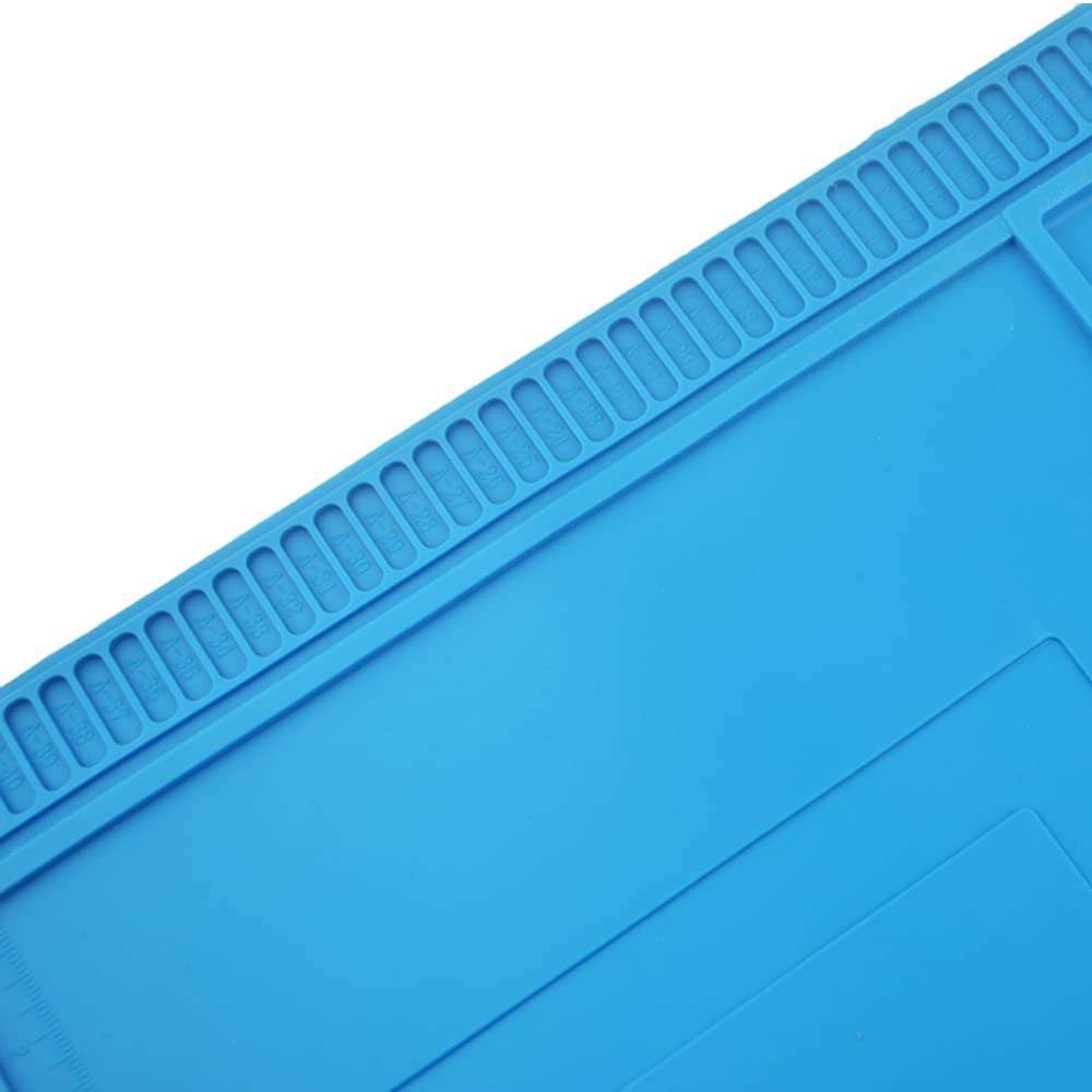 Heat Insulation Silicone Repair Mat with Scale Ruler and Screw Position for Soldering Iron, Phone and Computer Repair Size:17.9 x 11.8 Inches