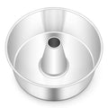 TeamFar 10inch Angel Food Cake Pan, Stainless Steel Pound Cake Pan with Tube, Hollow for Home/Kitchen Baking, Healthy & Non-Toxic, Durable & One-Piece, Mirror Finish & Dishwasher Safe, Silver