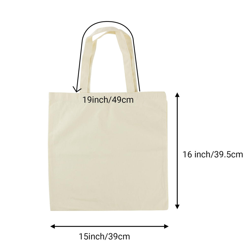 Belinlen 12pack Blank Tote Canvas Bags, 15x16Inch Cotton Tote Bag, Economical Cotton Shopping Bags Bulk,Suitable for DIY, Promotion, Gift, Shopping,Daily Use.