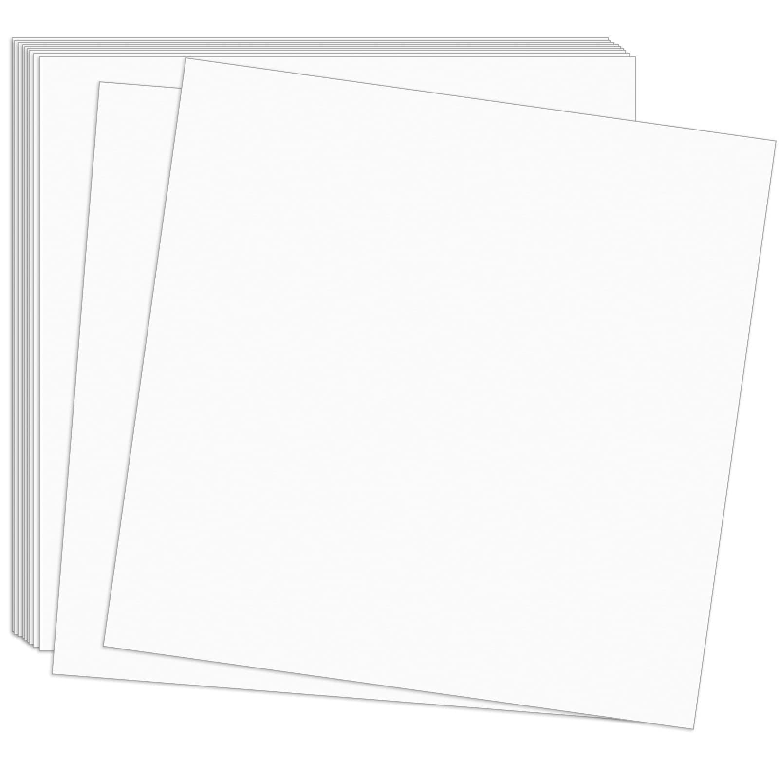 White Cardstock 12x12inch Card Stock Cover Paper 50 Sheet 85lb / 230gsm Thick Craft Paper for Scrapbooking, Home, School, Office, Craft Painting Art Works