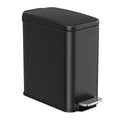 SONGMICS Bathroom Trash Can, Small Trash Bin with Lid, Slim for Small Spaces, Stainless Steel Garbage Can, Soft Close, 1.3 Gallon (5 L) Black ULTB560B05