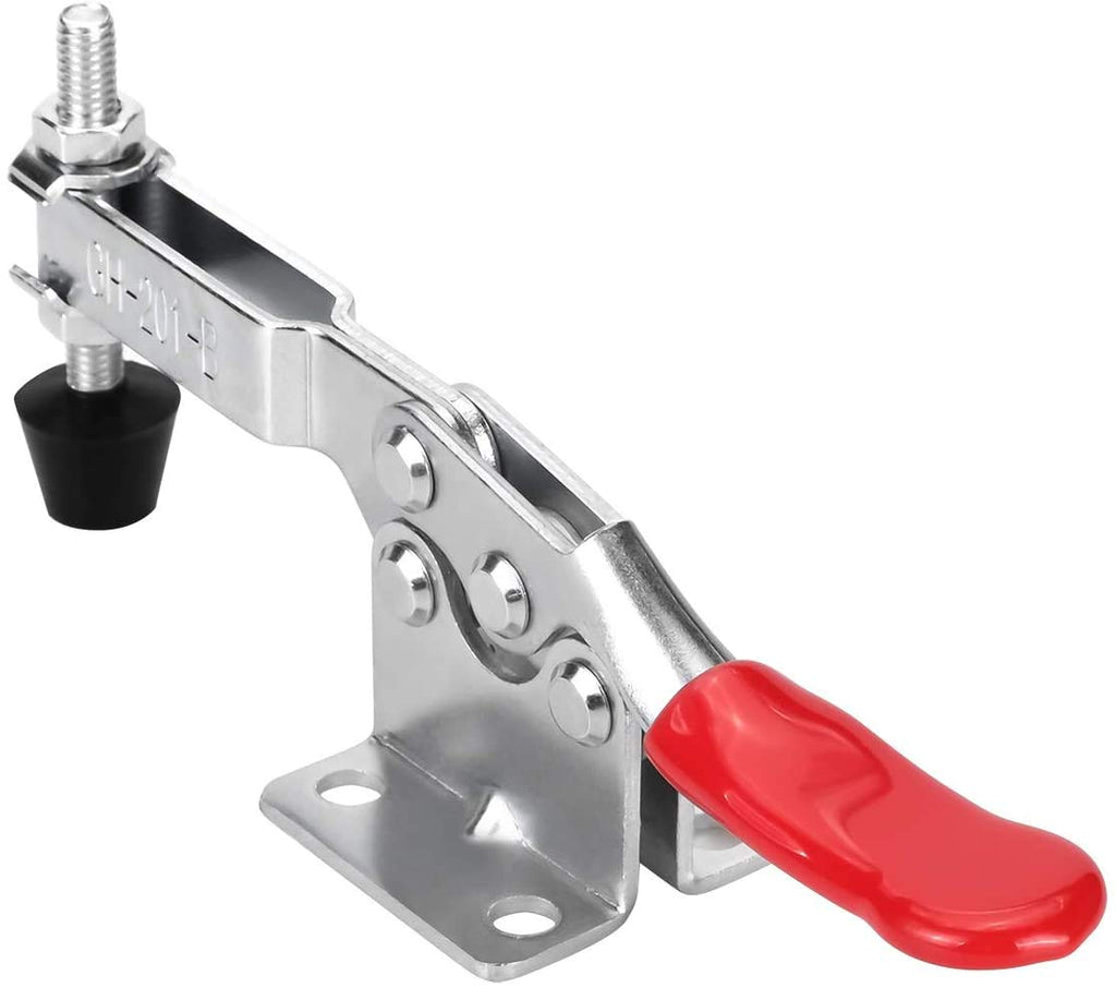 chfine 10 Pack Hold Down Adjustable Toggle Clamp Hand Tool, Woodworking Latch Antislip Red Clamps Holding Capacity Horizontal Heavy Duty Toggle Clamps GH-201B 220lbs/100kg Quick Release Tool
