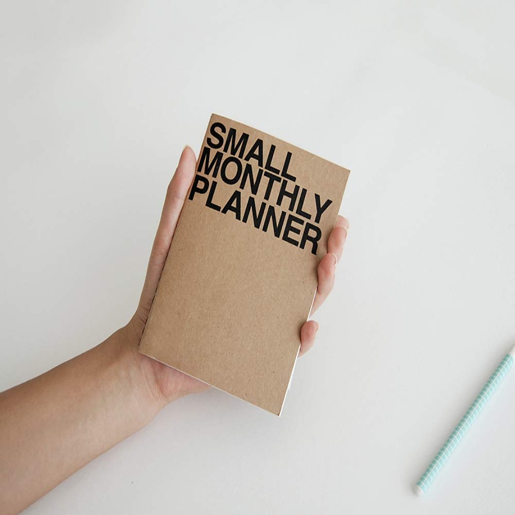 JSTORY Small Monthly Planner Set of 2 Undated Column Format Eco Friendly Customizable Handy A6 16 Months 18 Sheets Each Kraft