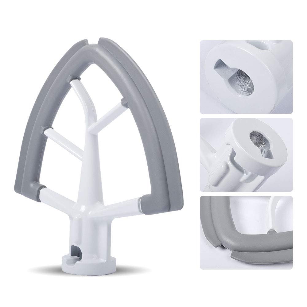 Prokitchen Flex Edge Beater Fit for Kitchenaid Mixer, 4.5-5 Quart Tilt-Head Flat Beater Fit for Kitchen Aid Accessories and Attachments with Silicone Edges Flex 4 Soft Plastic Scraper