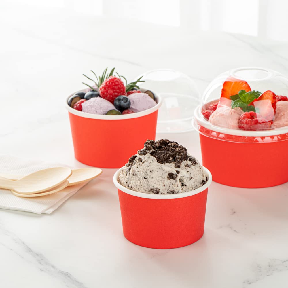 Restaurantware Red 50 Count to Go Cup Disposable 3 x 3 x 1.8 Inches Paper Mini Cup Grease-Resistant Cup Recyclable Durable Design