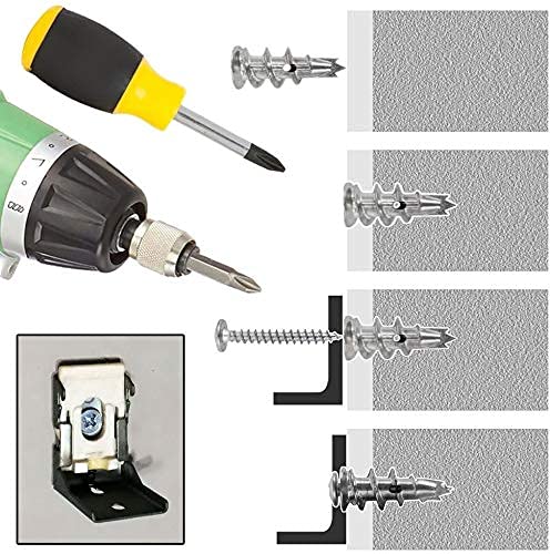 Stanz 100 PCS Drywall Anchors Kit 50 Zinc Heavy Duty Metal Wall Anchors and 50#8 x 1-1/4'' Screws Total 100 Pieces, Metal Anchor Better Than Plastic Anchor Self Drilling Sheetrock Gypsum