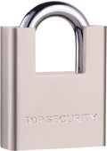 AMMIY Locks with 4 Keys，Keyed Alike Heavy Duty Pad Lock，Outdoor Solid Brass Keyed Padlock, High Security Wraped Beam Padlock with Key for Gate Lock School Gym Locker Storage Unit Fence Hasp Toolbox