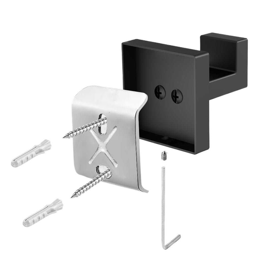 Towel Hooks,SUS304 Stainless Steel Towel Hook Anti-Rust,4 Pack Modern Matte Black Towel Hooks for Bathroom,Heavy Duty Square Hooks,Easy Installation Bathroom Hooks,Black Hooks for Bathroom/Kitchen