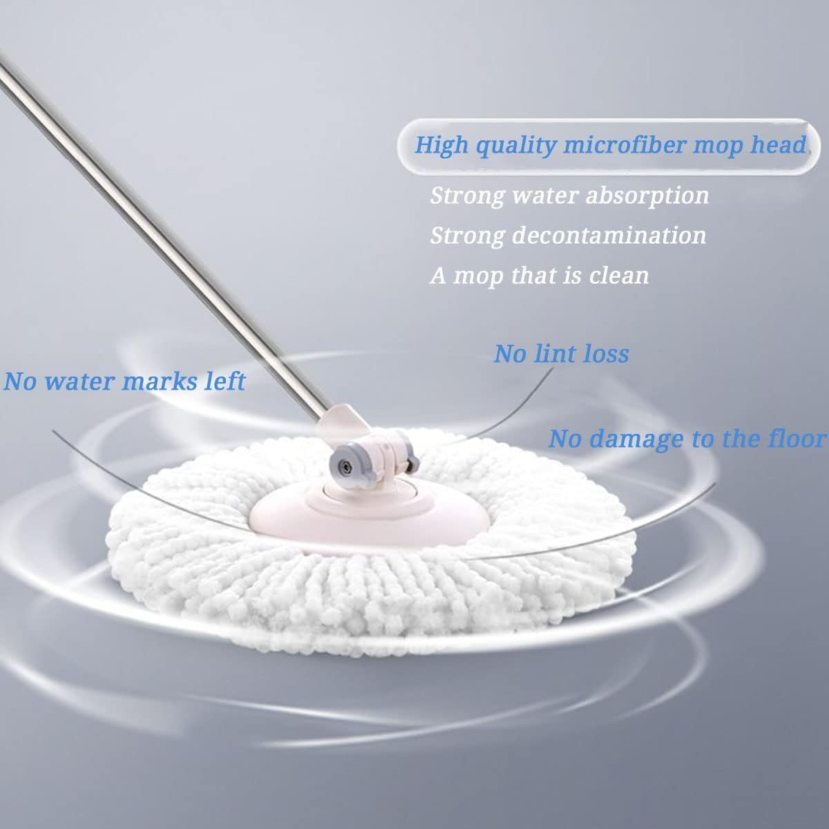 Spin Mop Heads Replacement Refill for Old Hurricane Mr.Clean,5 PCS 360 Spin Magic Rotating Round Mop Microfibre Universal Spin Mop Heads Clean Mop Head Refill for Standard Mops