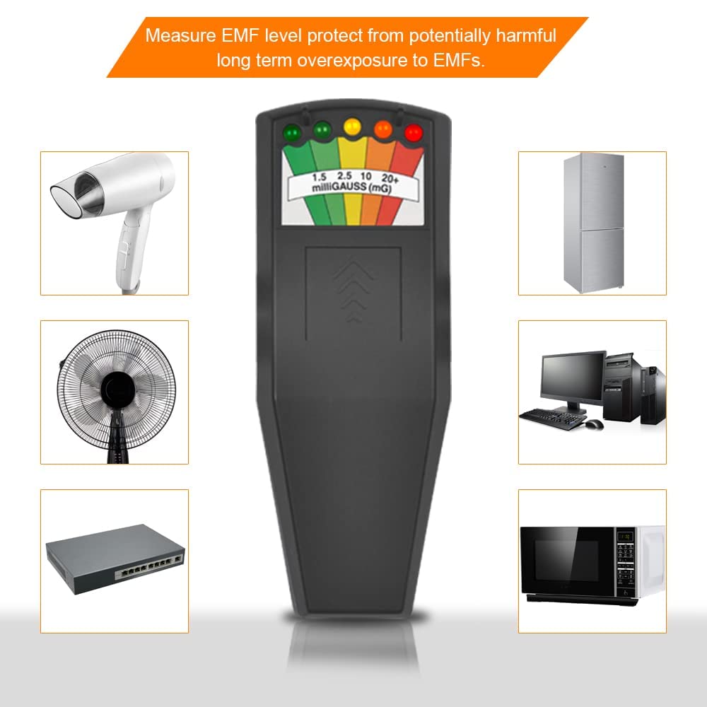 EMF Meter, 5 LED Magnetic Field Detector, Ghost Hunting Equipment Tester for Home, Office & Outdoor Inspections