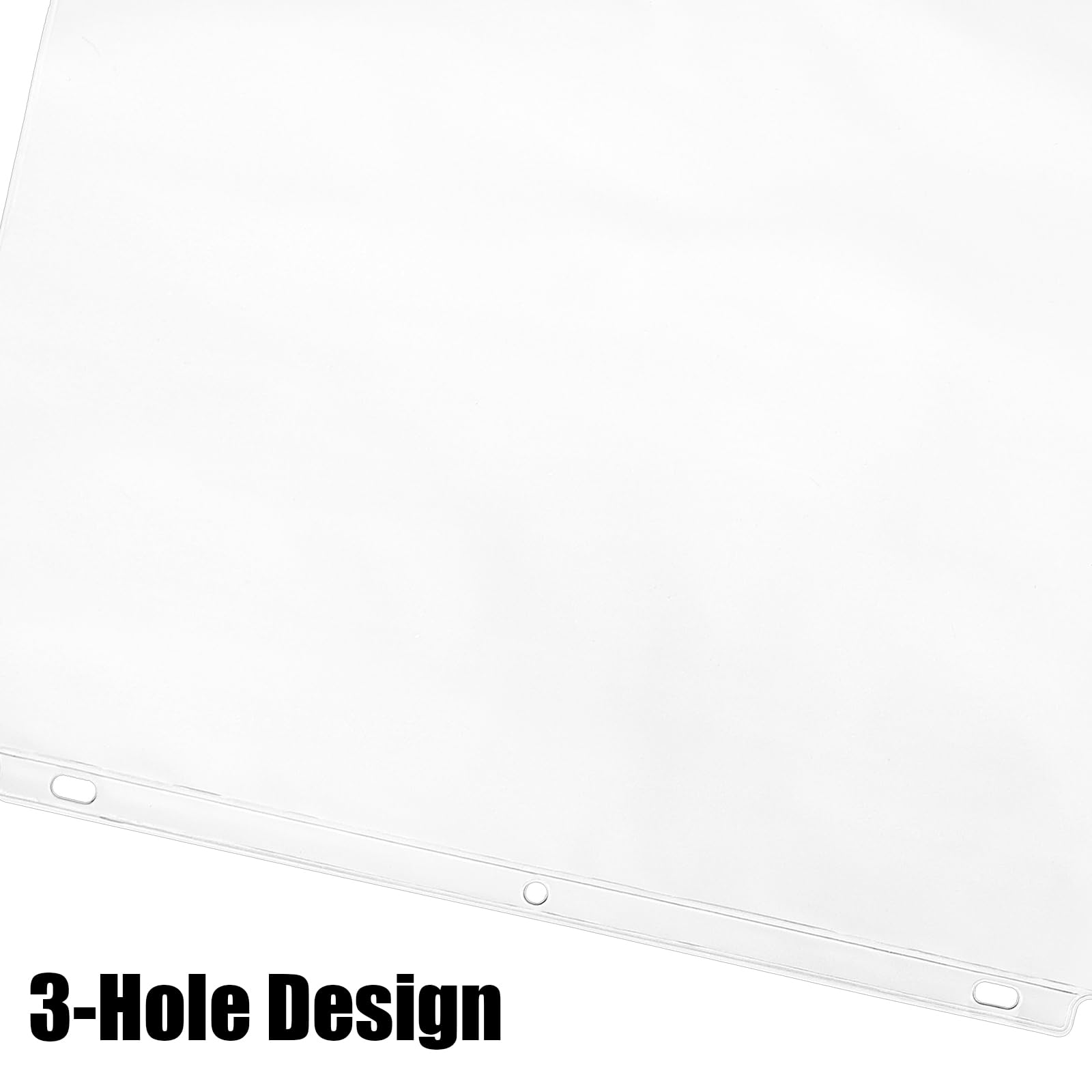 Mezchi 30 Pack Binder Pockets, 3 Ring Hole Binder Pouch, 11" × 9" Letter Size Binder Pockets with Zipper, PVC Loose Leaf Binder Sleeves Storage Bags for Files, Documents