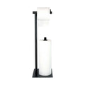 Toilet Paper Stand Black, Toilet Tissue Roll Holder Free Standing, Bath Toilet Paper Roll Standing Dispenser with Reserve, Toilet Tissue Organizer Stand with Heavy Base for Bathroom Washroom Lavatory