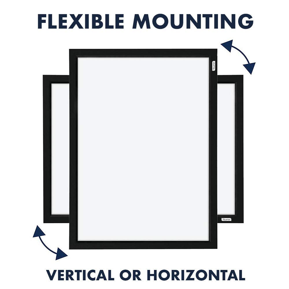 Quartet Magnetic Dry Erase Whiteboard - 23" x 17" Small White Board for Home Office, Classroom & Home School Supplies - Black Frame (3413844208)