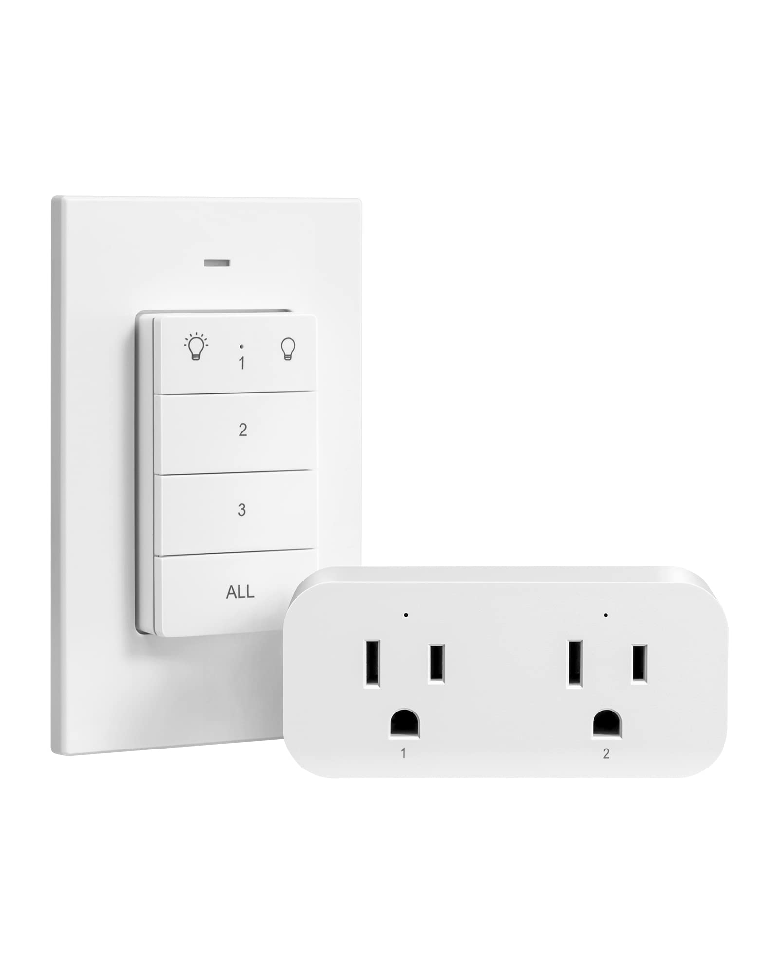 DEWENWILS Remote Control Outlet Wireless Light Switch, 2 Independent Control Sockets Electrical Remote Outlet Switch for Plug in Pendant Light, No Wiring,100 Ft Range
