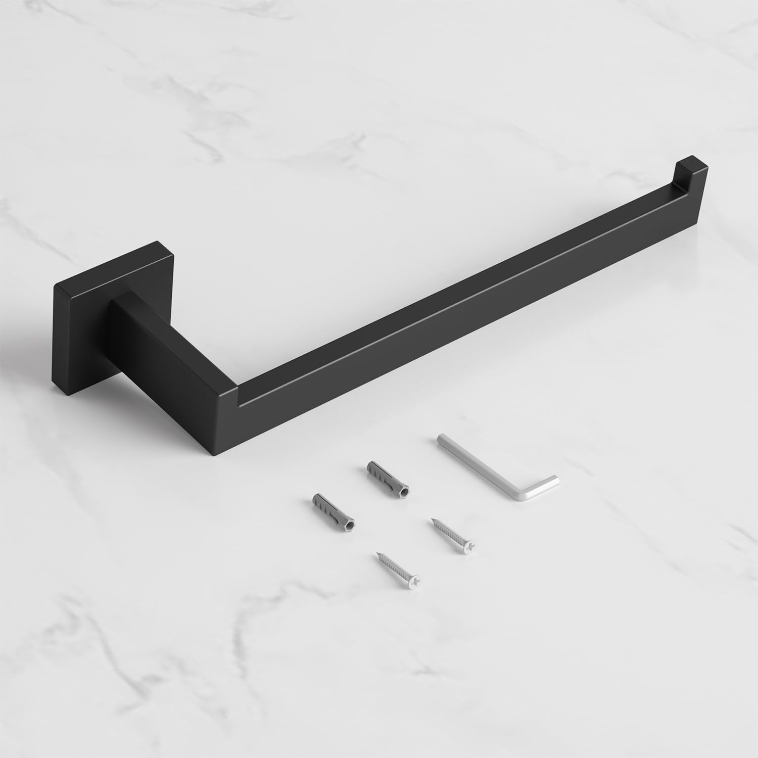 HITSLAM Matte Black 9 Inch Hand Towel Bar for Bathroom, SUS304 Stainless Steel Kitchen Hand Towel Holder Wall Mounted, Modern Home Decor Bath Towel Rack with Hardware Accessories