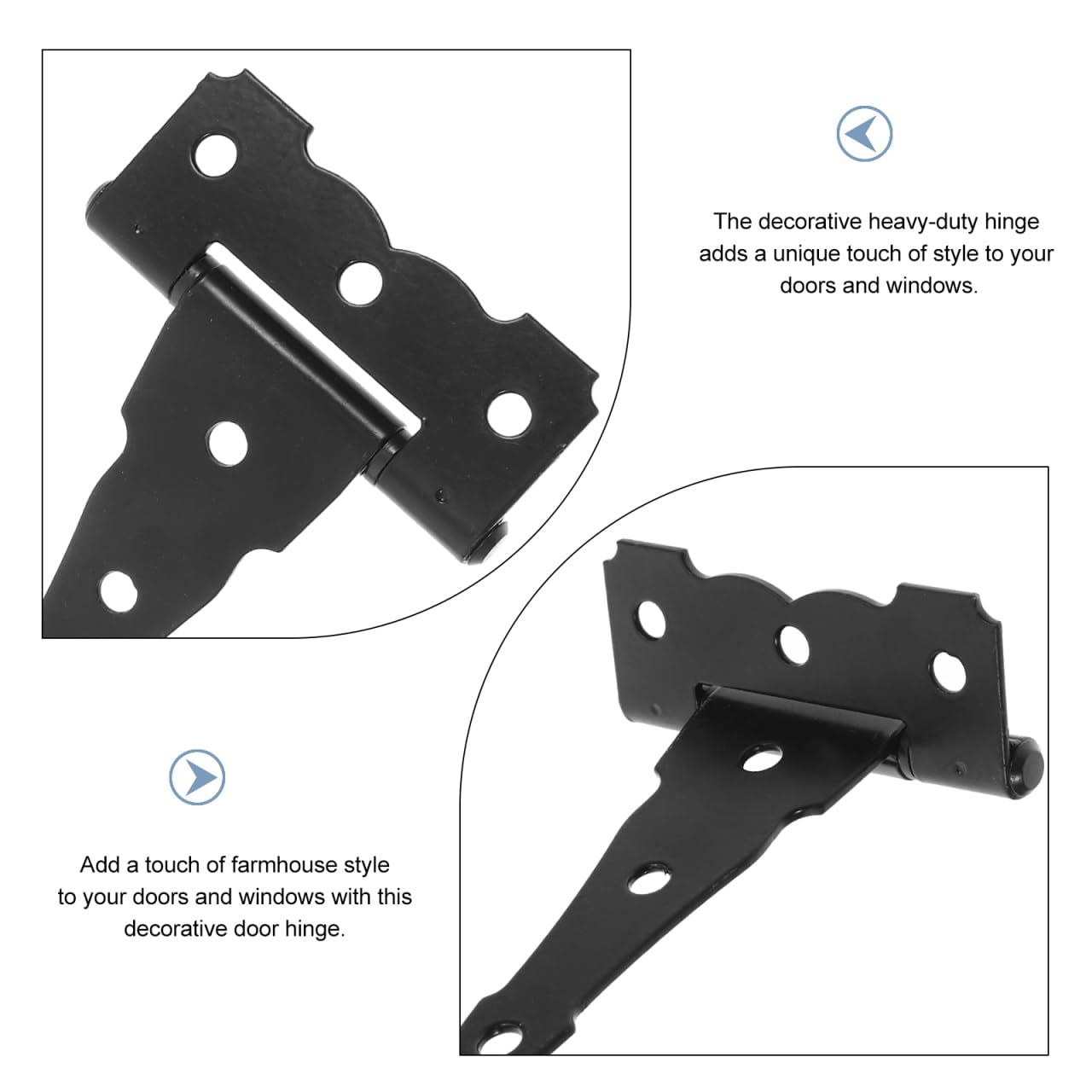 Barn Door Hinges 5 Inch Matte Black T Hinges Heavy Duty Decorative Hardware for Doors and Windows Sturdy Support for Farmhouse Style
