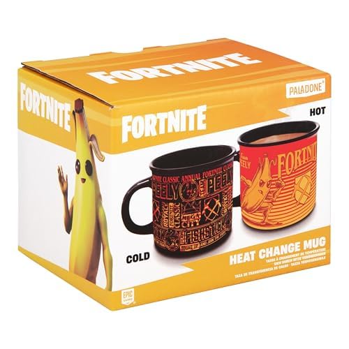 Fortnite Peely and Fishstick Heat Change Mug 350ml, Officially Licensed Ceramic Coffee Cup for Hot Drinks, Gamer Gift for Boys, Girls, Men, Women - Paladone