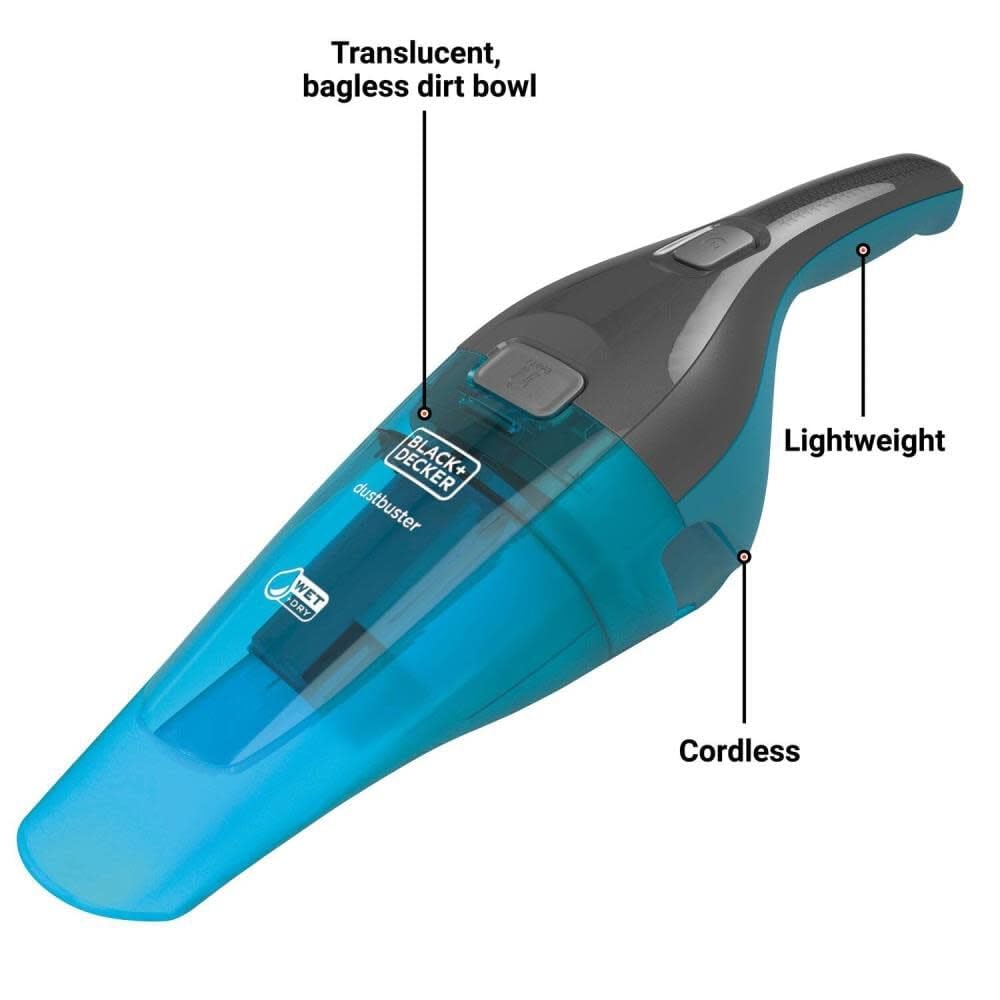 BLACK+DECKER dustbuster QuickClean Cordless Wet/Dry Handheld Vacuum, Turquoise (HNVC215BW52)