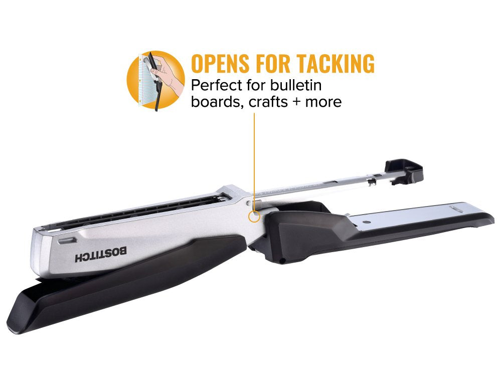Bostitch Office Metal Executive 3 in 1 Stapler - One Finger, No Effort, Spring Powered - Black/Gray (INP28), 28 Sheets