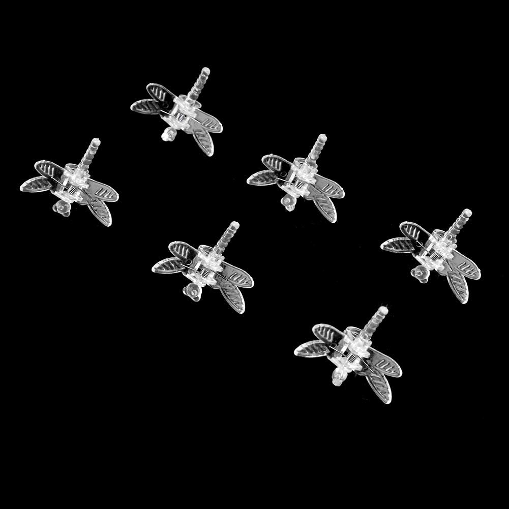 Watris Veiyi 100Pcs Plant Orchid Clips - Garden Plant Support, Dragonfly and Portable Cute Flower Vine Clips (Transparent)