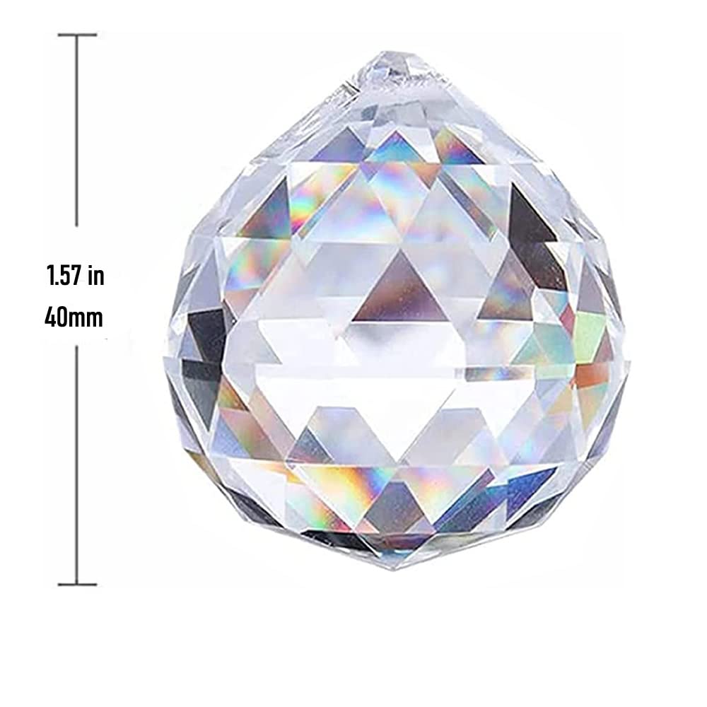 8 PCS Clear Crystal Ball Prism, K9 Crystal Sun Catchers Ball for Garden Ornaments Outdoor Window Chandelier Hanging Pendant DIY Parts 40mm
