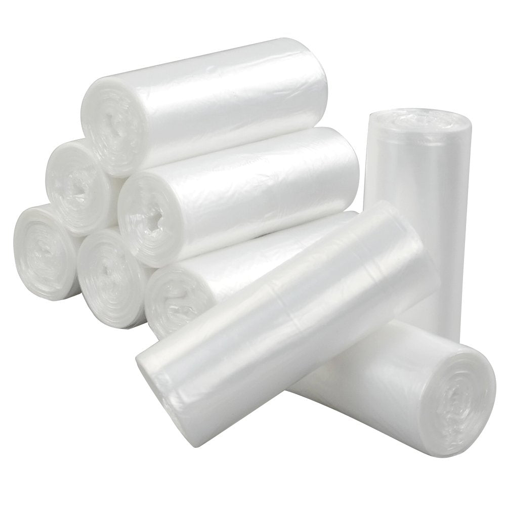 Vababa 2.6 Gallon Garbage Bags, Small Trash Bag for Trash Can, 225 Bag (Clear)